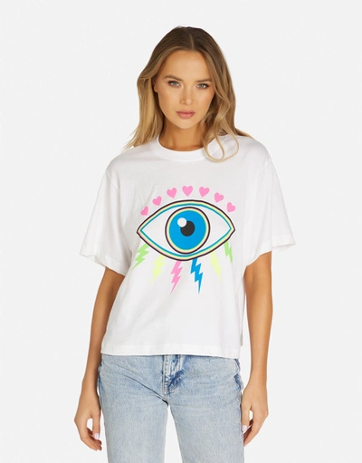 Lauren Moshi Rue Neon Lightning Eye In White