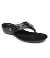 MINNETONKA WOMEN'S SILVERTHORNE 360 THONG SANDALS IN BLACK