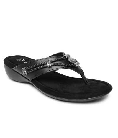 MINNETONKA WOMEN'S SILVERTHORNE 360 THONG SANDALS IN BLACK