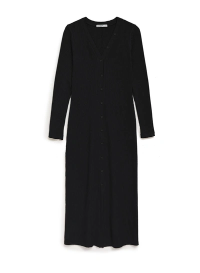 Stateside Luxe Thermal Cardigan Dress In Black