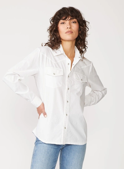Stateside Structured Poplin Western Shirt In White