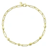 RACHEL GLAUBER RG 14K YELLOW GOLD PLATED PAPERCLIP CHAIN BRACELET/ANKLET