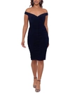 XSCAPE WOMENS OFF-THE-SHOULDER RUCHED COCKTAIL AND PARTY DRESS