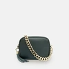 Apatchy London Dark Grey Leather Crossbody Bag With Gold Chain Strap