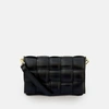 APATCHY LONDON BLACK PADDED WOVEN LEATHER CROSSBODY BAG