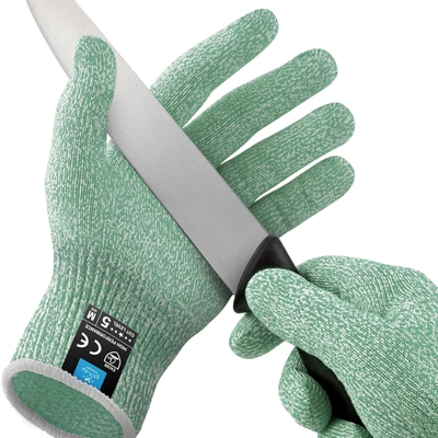 Zulay Kitchen Cut Resistant Gloves Food Grade Level 5 Protection In Green