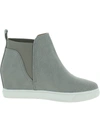 Dolce Vita Kimber Womens Faux Leather Pull On Wedge Boots In Grey