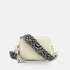 APATCHY LONDON STONE LEATHER CROSSBODY BAG WITH APRICOT CHEETAH STRAP