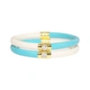BUDHAGIRL Women's Yin & Yang All Weather Bangles In Turquoise/ivory