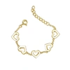 Rachel Glauber Rg 14k Yellow Gold Plated Forever Heart Toddler Bracelet, Adjustable In Length In Pink