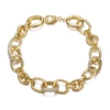 RACHEL GLAUBER RG 14K YELLOW GOLD PLATED WITH CUBIC ZIRCONIA TUBULAR CABLE LINK LOVE KNOT BRACELET.