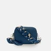 APATCHY LONDON NAVY LEATHER CROSSBODY BAG WITH NAVY LEOPARD STRAP