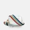 APATCHY LONDON Silver Leather Crossbody Bag With Rainbow Strap