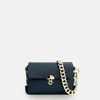 APATCHY LONDON THE BLOXSOME NAVY LEATHER CROSSBODY BAG WITH GOLD CHAIN STRAP