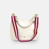 APATCHY LONDON THE HARRIET STONE LEATHER BAG WITH RED AND GOLD STRIPE STRAP