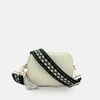 APATCHY LONDON STONE LEATHER CROSSBODY BAG WITH OLIVE & BLACK ZIGZAG STRAP