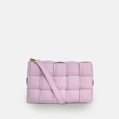 Apatchy London Lilac Padded Woven Leather Crossbody Bag In Purple