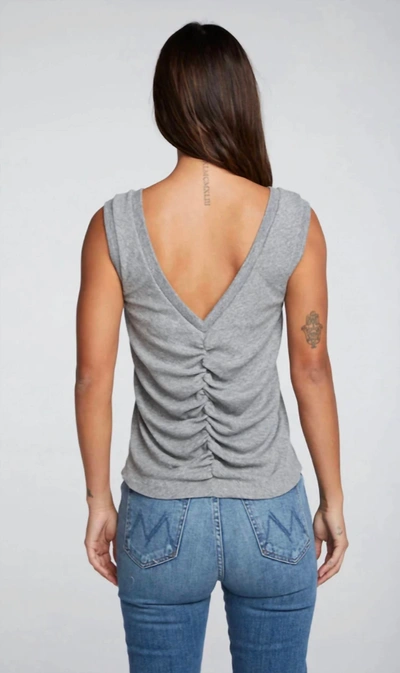 Chaser Shirred Tank In Grey