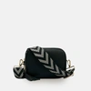 APATCHY LONDON BLACK LEATHER CROSSBODY BAG WITH BLACK & STONE ARROW STRAP