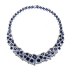 Rachel Glauber 3d Geometric Cluster Basketweave Stack Graduated Eternity Formal Necklace In Multi