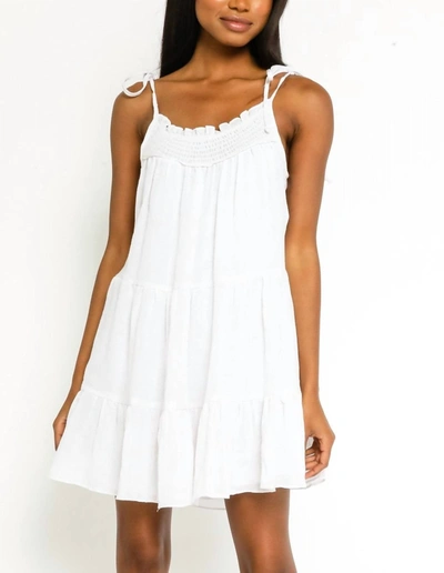 Olivaceous Strap Tie Tank Mini Dress In White