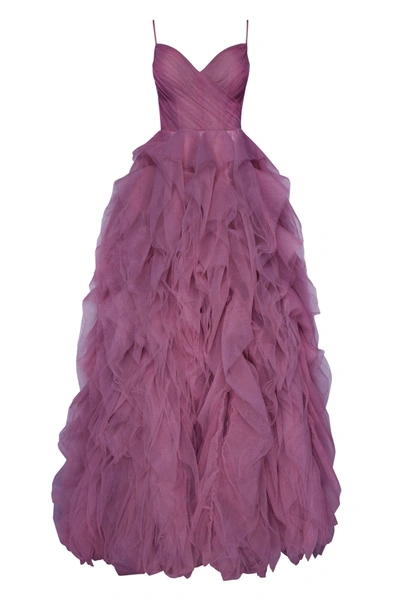 Milla Wine Dreamy Heart-shaped Neckline Maxi Dress