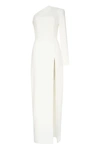 MILLA WHITE LONG-SLEEVED DRESS WITH SHARP SHOULDER CUT