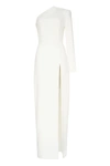 Milla White Long-sleeved Dress With Sharp Shoulder Cut In White