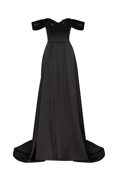 Milla Black Princess Heart-shaped Neckline Gown