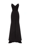 MILLA BLACK ELEGANT STRAPLESS TRUMPET EVENING GOWN