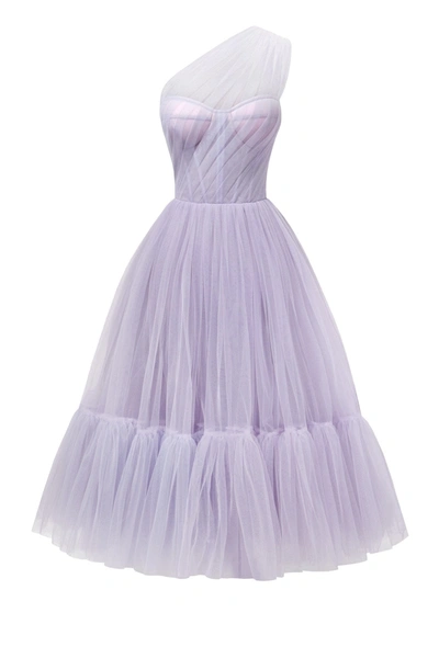 Milla Lavender One-shoulder Cocktail Tulle Dress