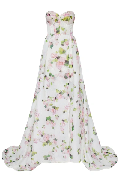 Milla Apple Blossom Strapless Maxi Dress With Front Slit