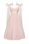 Milla Misty Rose Sparkly Off-the-shoulder Tulle Dress In Misty Rose