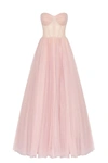 MILLA MISTY ROSE TULLE MAXI DRESS WITH A CORSET BUSTIER