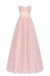 Milla Misty Rose Tulle Maxi Dress With A Corset Bustier In Misty Rose