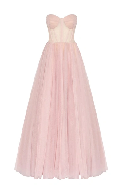 Milla Misty Rose Tulle Maxi Dress With A Corset Bustier