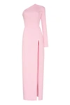 Milla Pink Long-sleeved Dress With Sharp Shoulder Cut In Pink