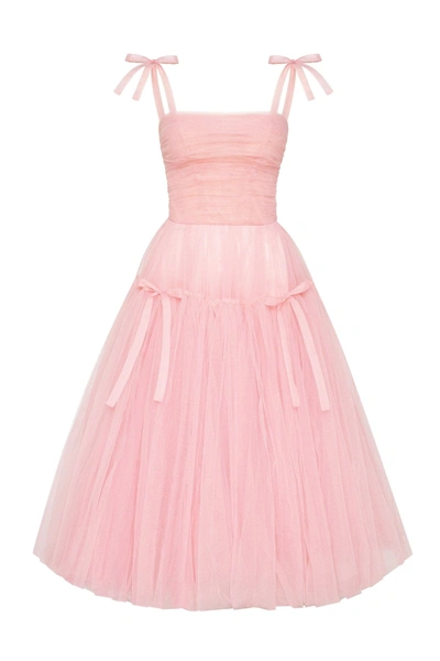 Milla Kids' Pink Tie-straps Tulle Dress