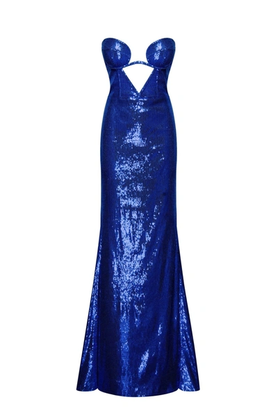 Milla Electric Blue Maxi Dress Covered In Sequins