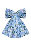 Milla Blue Hydrangea Bow-detailed Mini Dress In Blue Hydrangea