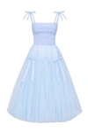 Milla Light Blue Tie-straps Tulle Dress In Light Blue