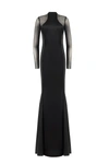 Milla Showstopper Black Dress With Semi-transparent Inserts In Black