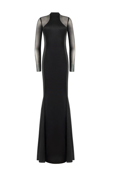 Milla Showstopper Black Dress With Semi-transparent Inserts