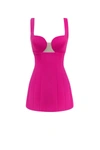 Milla Glossy Ultra Mini Dress In Pink With Cutouts In Pink