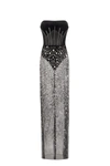 MILLA CRYSTAL-COVERED FABULOUS BLACK MAXI DRESS