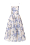 MILLA HYDRANGEA SPAGHETTI STRAP MIDI DRESS