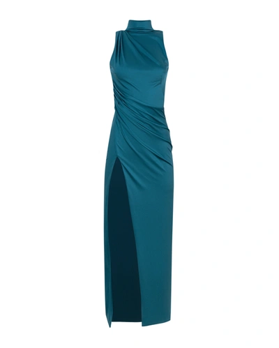 Milla Aquamarine Mock Neck Sleeveless Maxi