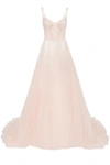 Milla Peach Multi-layered Tulle Gown In Peach