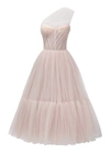 Milla Misty Rose One-shoulder Cocktail Tulle Dress In Misty Rose