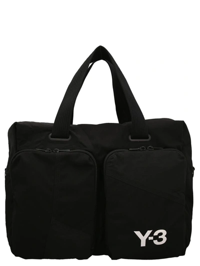 Y-3 Logo Embroidery Duffel Bag In Black